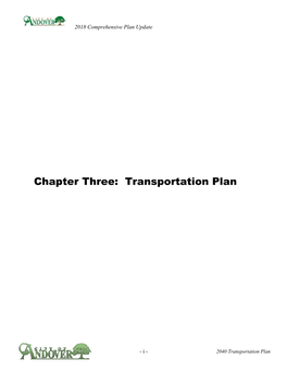 Chapter Three: Transportation Plan