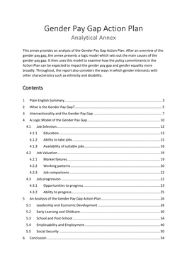 Gender Pay Gap Action Plan Analytical Annex