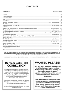 Durham Wills 1858 CORRECTION WANTED PLEASE!