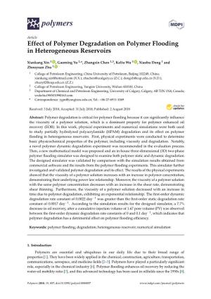 Effect of Polymer Degradation on Polymer Flooding in Heterogeneous Reservoirs