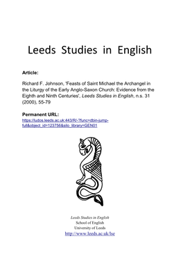 Leeds Studies in English