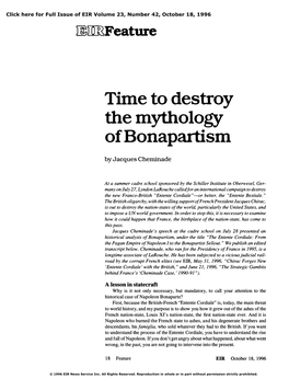 Time to Destroy the Mythology of Bonapartism