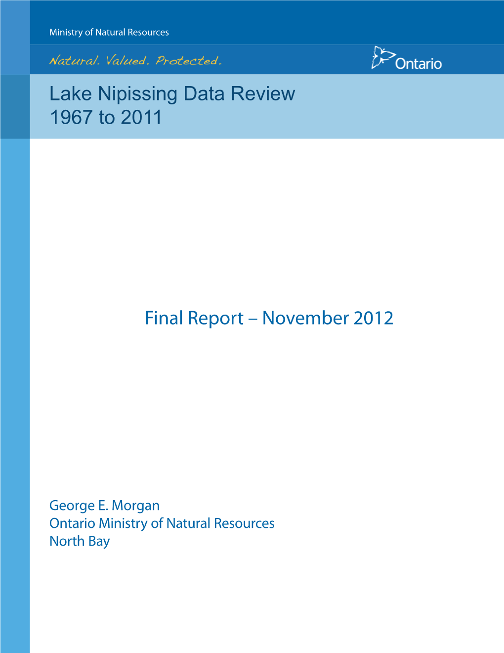 Lake Nipissing Data Review 1967 to 2011 Final Report