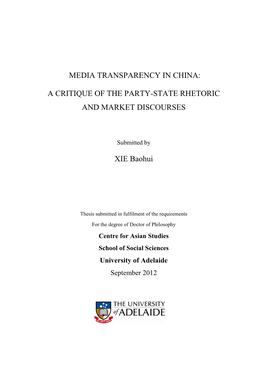 Media Transparency in China