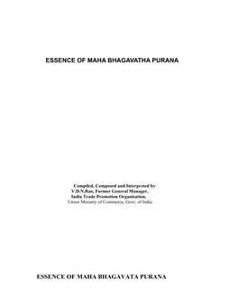 Essence of Maha Bhagavatha Purana