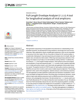Full-Length Envelope Analyzer (FLEA): a Tool for Longitudinal Analysis of Viral Amplicons