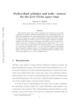 Perfect-Fluid Cylinders and Walls-Sources for the Levi-Civita