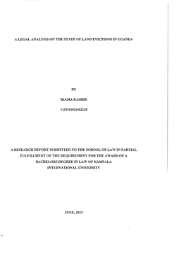 A Legal Analysis on the State of Land Evictions in Uganda