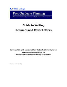 Guide to Writing Resumes and Cover Letters