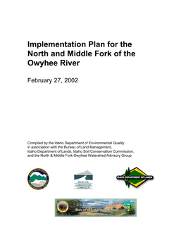 Implementation Plan for the North and Middle Fork of the Owyhee River