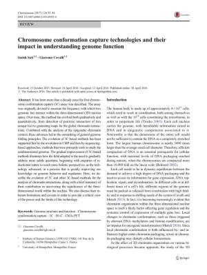 Chromosome Conformation Capture Technologies and Their Impact in Understanding Genome Function