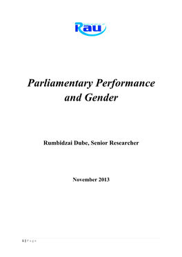 Parliamentary Performance and Gender