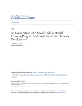 An Examination of a Social and Emotional Learning Program and Implications for Diversity Development Chimille E
