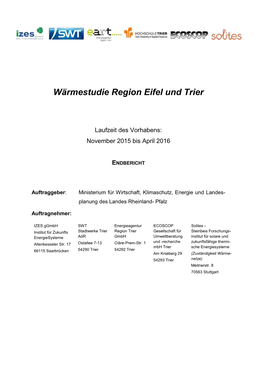 Wärmestudie Region Eifel Und Trier