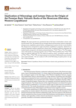 Implication of Mineralogy and Isotope Data on the Origin of the Permian Basic Volcanic Rocks of the Hronicum (Slovakia, Western Carpathians)