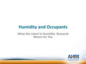 Humidity and Occupants Presentation