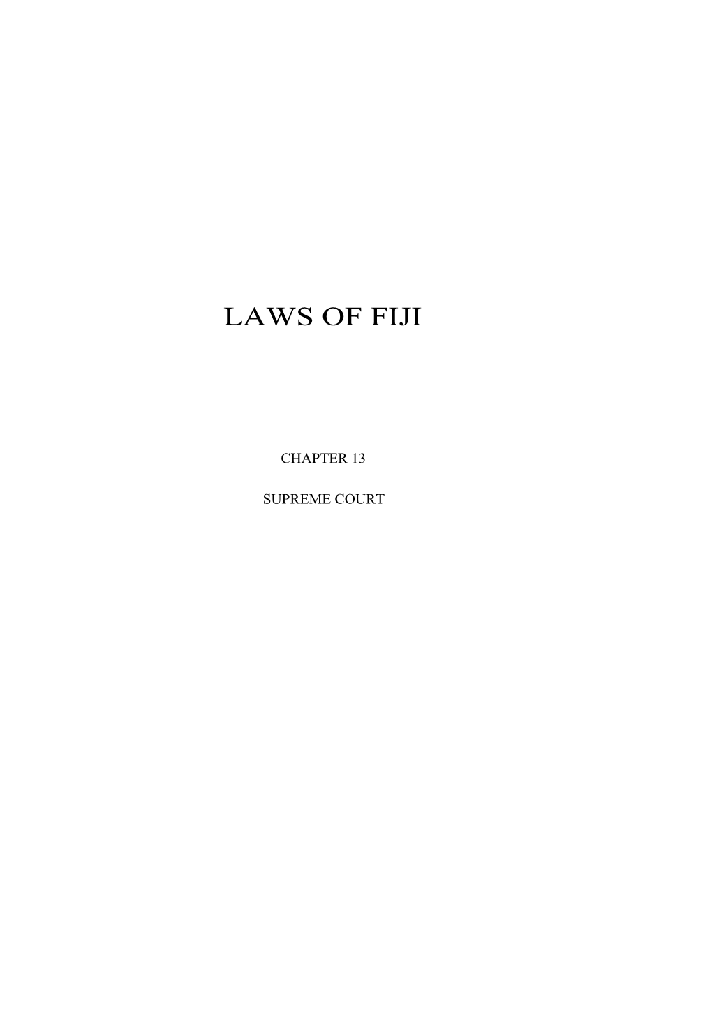Laws of Fiji