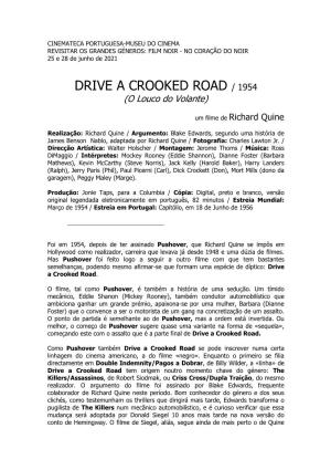 DRIVE a CROOKED ROAD / 1954 (O Louco Do Volante)