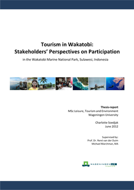 Tourism in Wakatobi: Stakeholders’ Perspectives on Participation