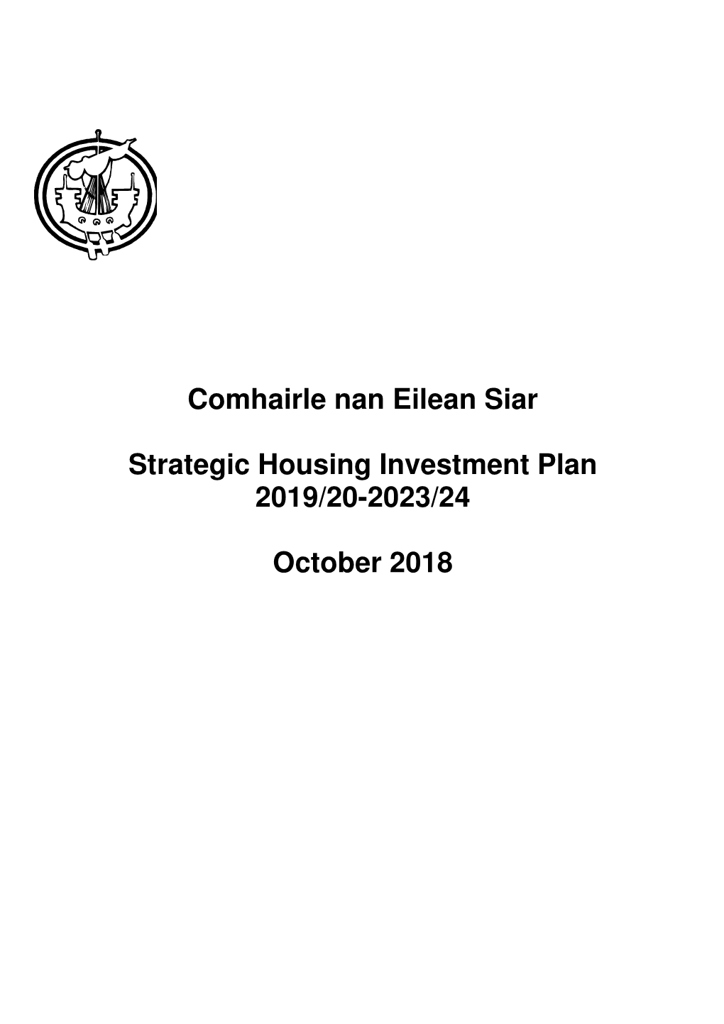 Comhairle Nan Eilean Siar Strategic Housing Investment Plan 2019/20