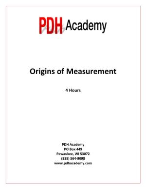 Origins of Measurement