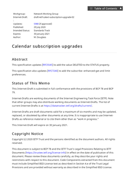 Calendar Subscription Upgrades