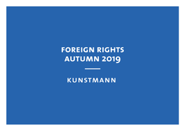 Foreign Rights Autumn 2019 Autumn 2019