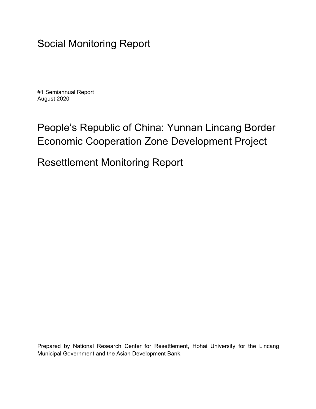 Social Monitoring Report People's Republic of China: Yunnan