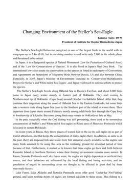 Changing Environment of the Steller's Sea-Eagle