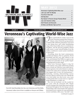 MAY 2012 Veronneau’S Captivating World-Wise Jazz