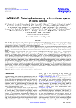 Flattening Low-Frequency Radio Continuum Spectra of Nearby Galaxies K