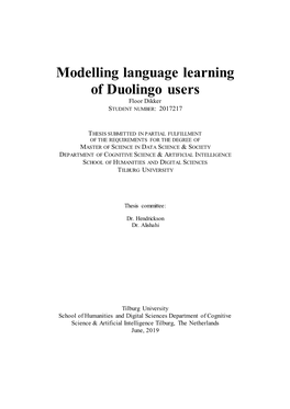 Modelling Language Learning of Duolingo Users