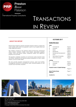 Transactions in Review