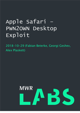 Apple Safari – PWN2OWN Desktop Exploit