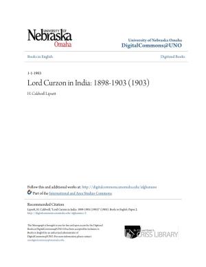Lord Curzon in India: 1898-1903 (1903) H