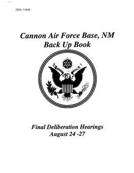 Cannon Air Force Base, NM Back up Book