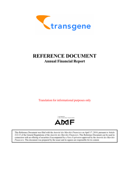 REFERENCE DOCUMENT Annual Financial Report