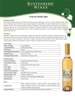 Straw Wine 2003