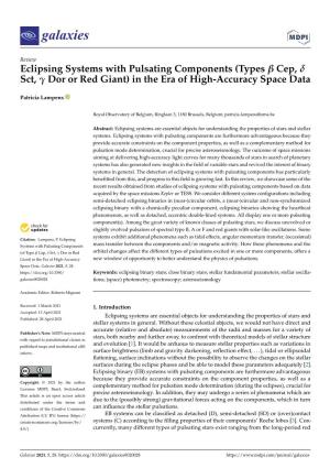 Eclipsing Systems with Pulsating Components (Types Β Cep, Δ Sct, Γ Dor Or Red Giant) in the Era of High-Accuracy Space Data