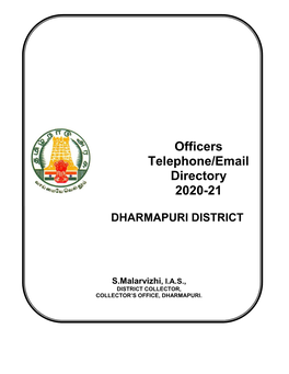 Officers Telephone/Email Directory 2020-21