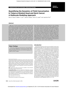 Quantifying the Dynamics of Field Cancerization in Tobacco-Related Head and Neck Cancer: a Multiscale Modeling Approach Marc D
