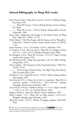 Selected Bibliography on Wang Weils Works