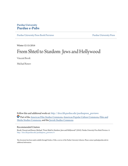 Jews and Hollywood Vincent Brook