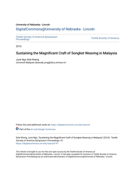 Sustaining the Magnificent Craft of Songket Weaving in Malaysia