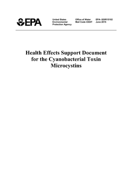Health Effects Support Document for the Cyanobacterial Toxin Microcystins Health Effects Support Document for the Cyanobacterial Toxin Microcystins