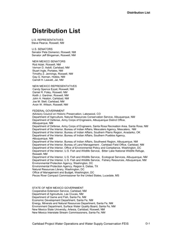 Distribution List