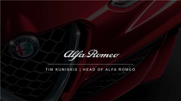 Head of Alfa Romeo Safe Harbor Statement