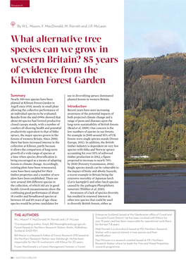 What Alternative Tree Species Can We Grow in Western Britain? 85 Years of Evidence from the Kilmun Forest Garden