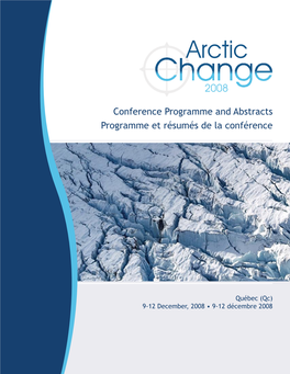 Conference Programme and Abstracts Programme Et Résumés De La Conférence