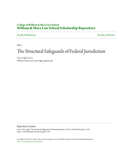 The Structural Safeguards of Federal Jurisdiction